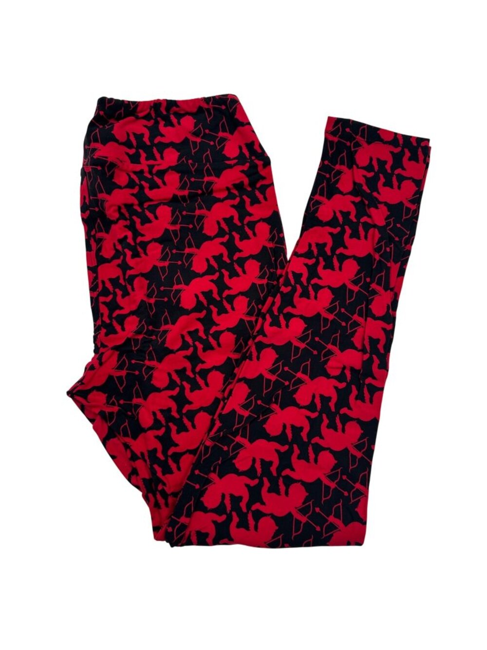 LuLaRoe TC Leggings Womens Tall Curvy Valentines Cupid Arrow Black Red New